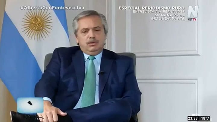 La premonición de Alberto Fernández y los 100 mil muertos por coronavirus. Fuente: NetTV - Perfil