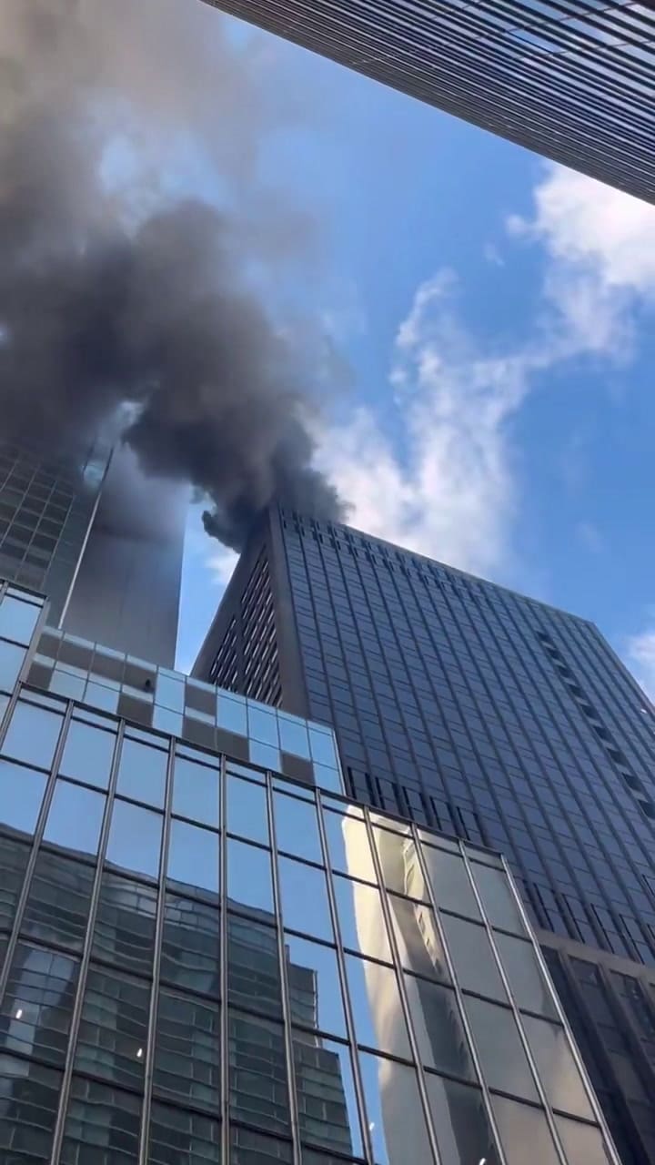 Incendio en un edificio cerca de Grand Central Station, en Nueva York