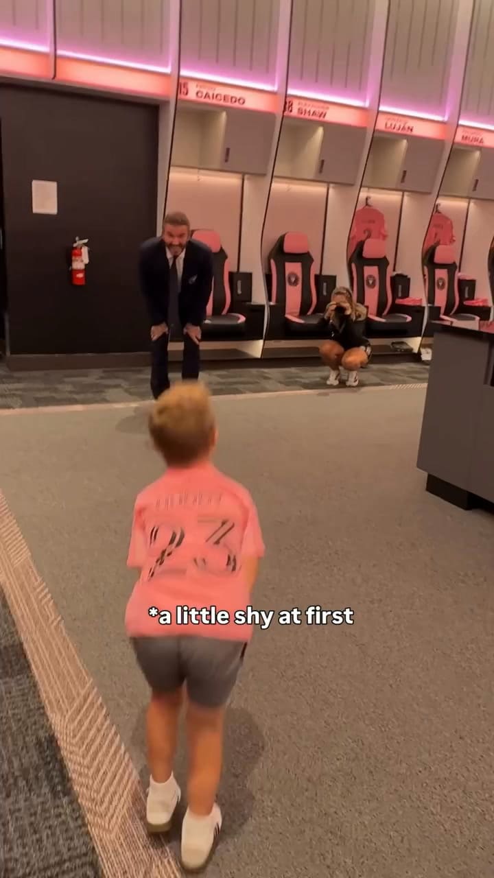 Huddy cumplió su sueño de conocer a David Beckham (Video: Instagram @ourhuddybuddy)