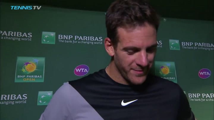 Del Potro contento con su debut en Indian Wells: 'Creo que jugué realmente bien esta noche'