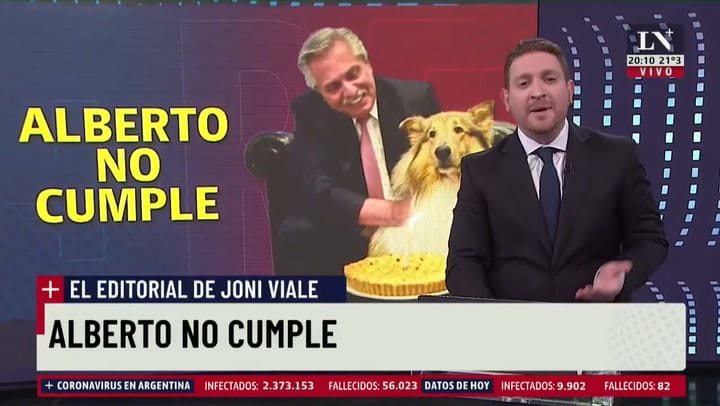 Jonatan Viale: “Alberto no cumple, pero el que se jode sos vos”