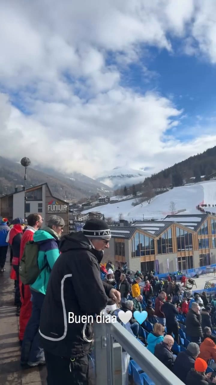 Benicio Gravier en las tribunas del circuito de Bormio, a la espera de la participación de Tiziano, su hermano