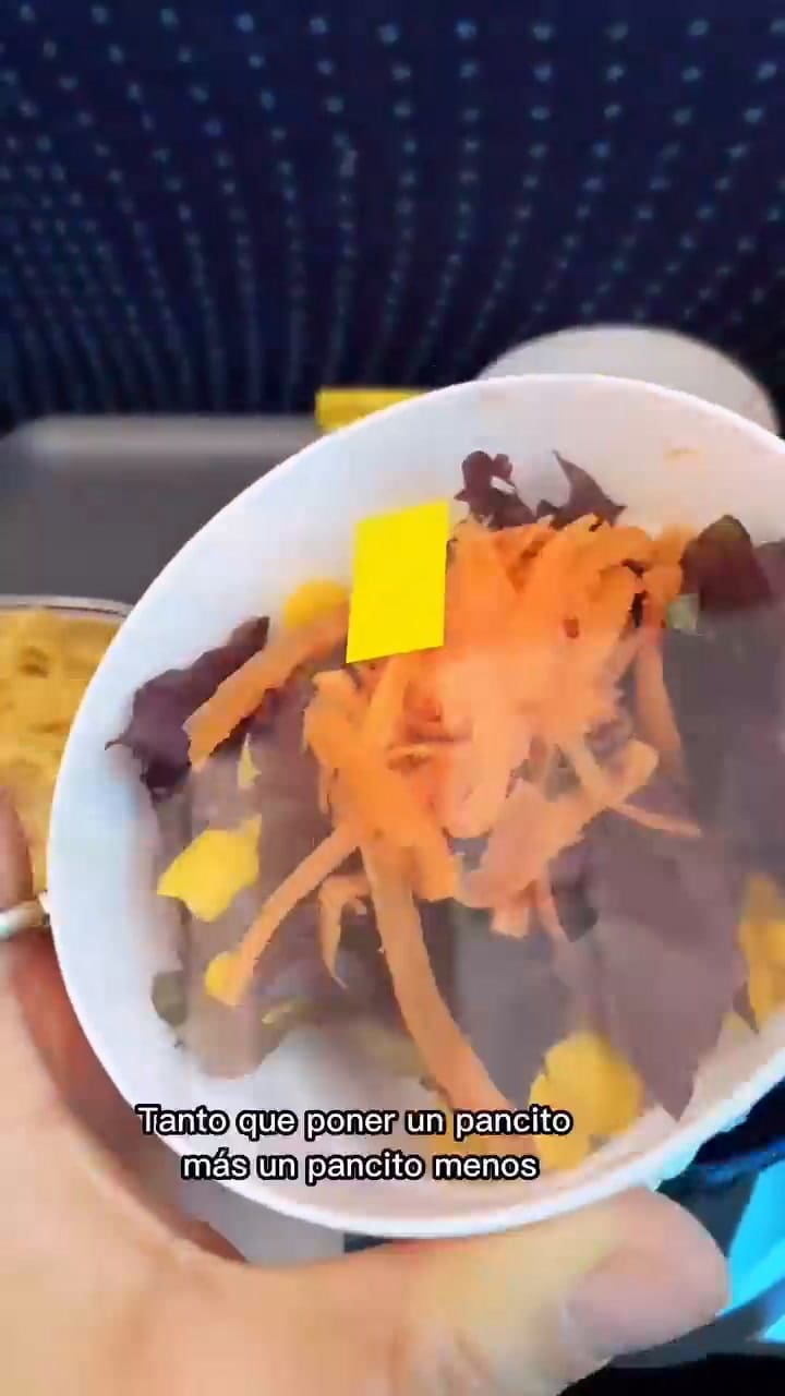 La comida de la clase turista vs. primera clase, según una instagramer