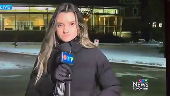 El momento en que una reportera sufrió una descompensación en vivo