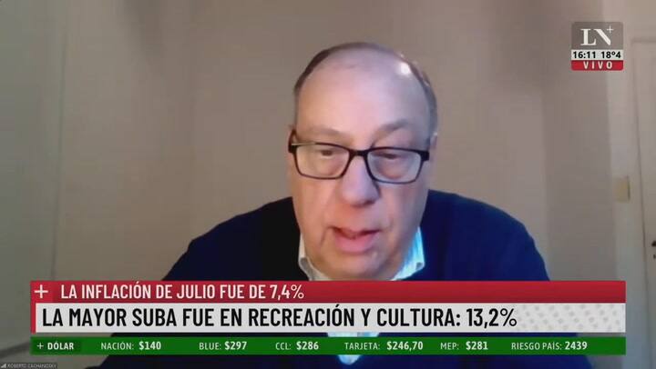 La inflación de julio fue 7,4%. El análisis de Roberto Cachanosky.
