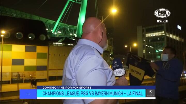 El cruce de Christian Martin con un hincha de Boca - Fuente: FOX Sports