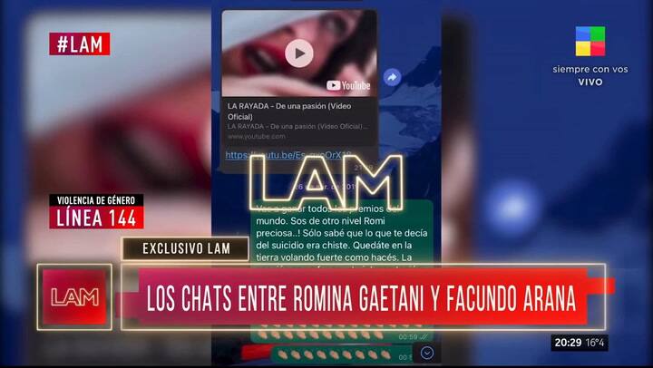 Salieron a la luz chats entre Romina Gaetani y Facundo Arana