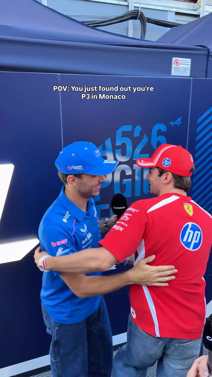 Los festejos de Gasly tras recibir la noticia
