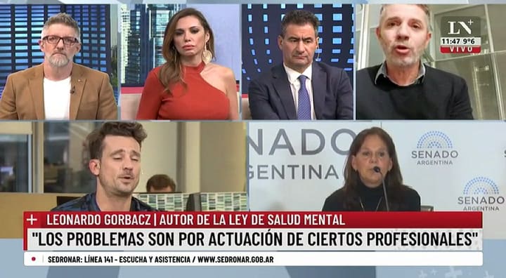 Es un error garrafal'. El fuerte cruce de Luis Novaresio con Leonardo Gorbacz, autor de la actual Ley de Salud Mental