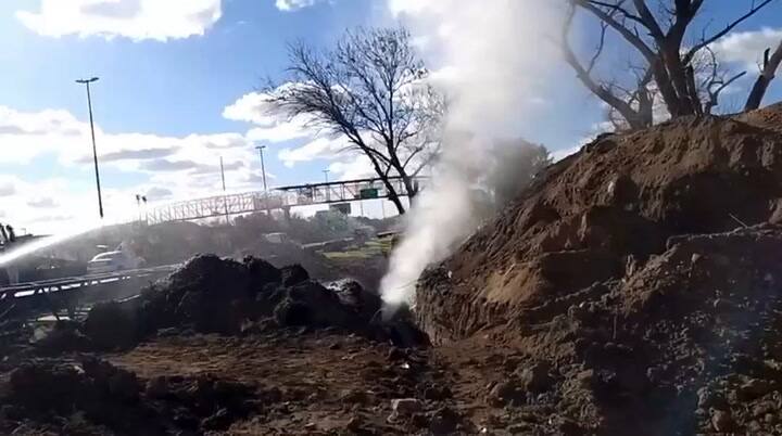 Fuga de gas en Autopista Dellepiane