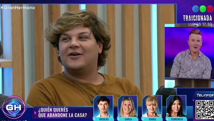 Agostina de Gran Hermano se le declaró a Santiago del Moro y el conductor se enrojeció