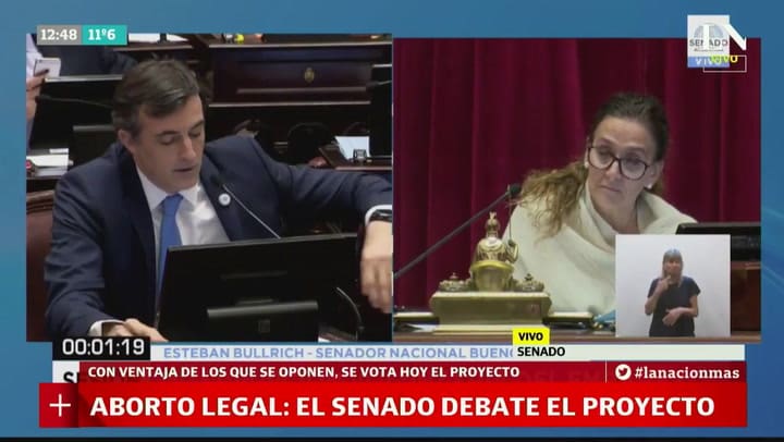 La exposición de Esteban Bullrich en contra de la despenalización del aborto