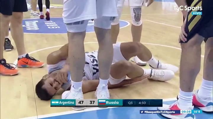 El momento de la lesión de Facu Campazzo - Fuente: TyC Sports