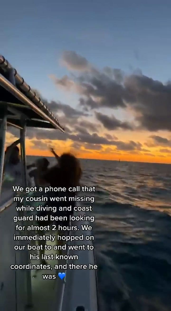 El increíble momento en que una familia de Key West avista a Dylan en el oceáno