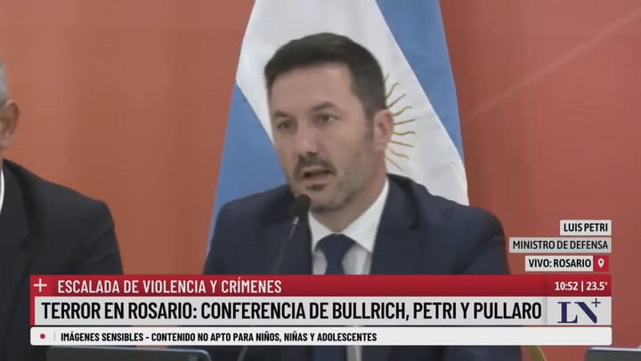 Luis Petri, ministro de Defensa: "Las fuerzas armadas van a participar del operativo en Rosario"