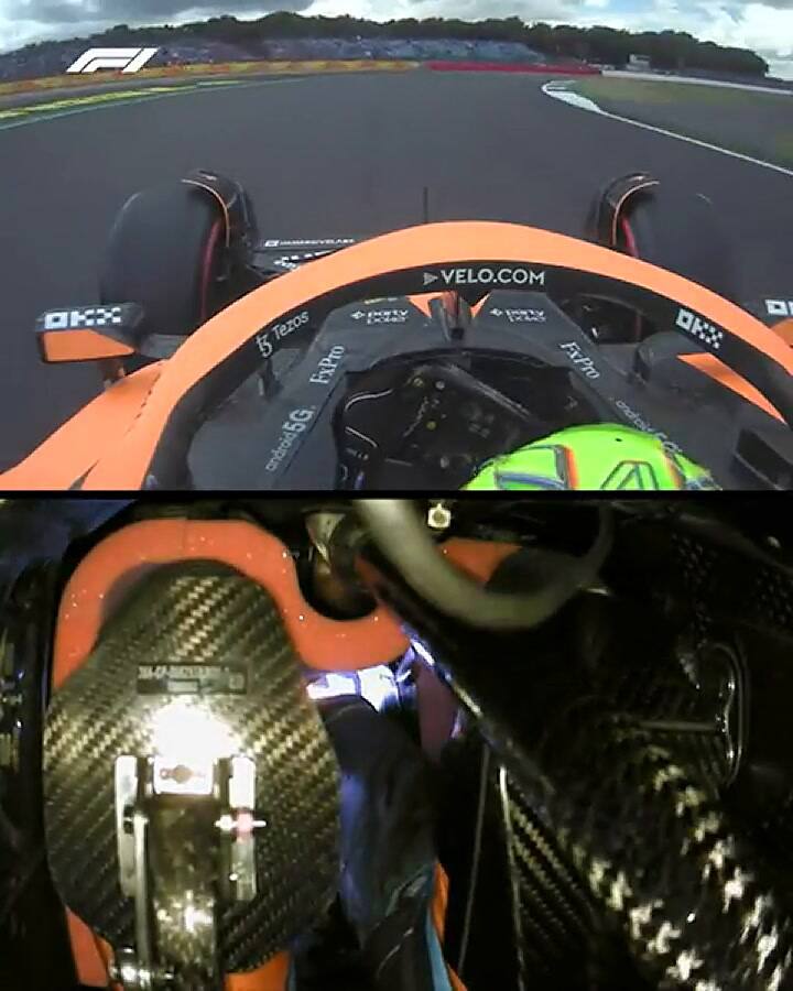 La pedalera de Lando Norris, desde adentro