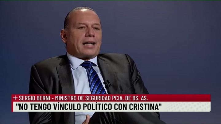 Sergio Berni con Luis Novaresio en +Entrevistas
