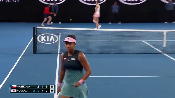 Un gran punto de Osaka ante Pliskova - Fuente: Australian Open