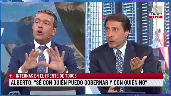 Eduardo Feinmann y Pablo Rossi en el pase de LN+