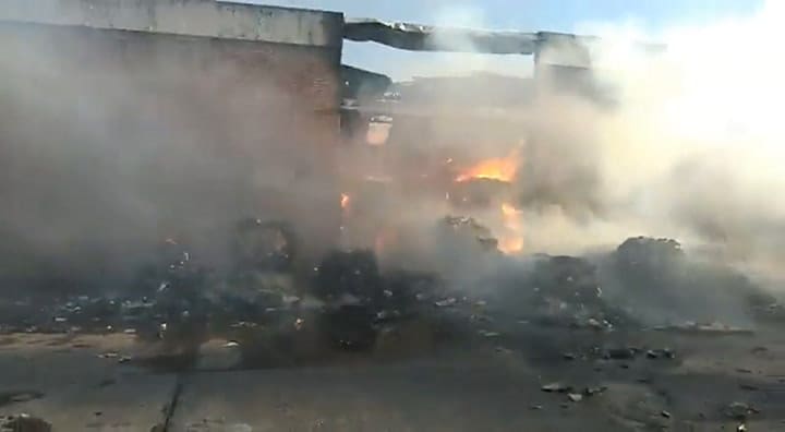 Incendio en una papelera en Quilmes