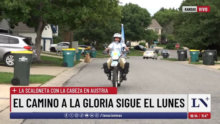 El argentino que llego a Estados Unidos en moto para alentar a la Scaloneta