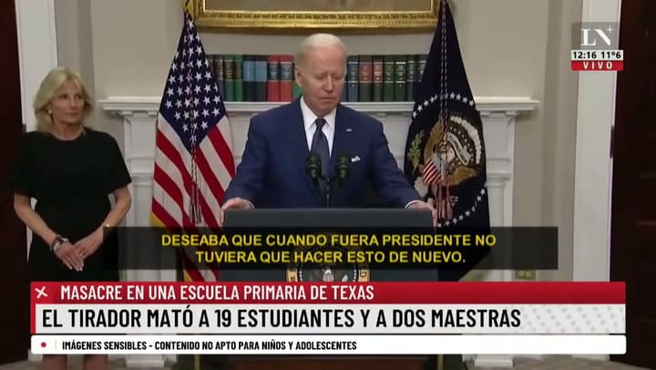 Biden sobre la masacre de Texas: 'Estoy harto'