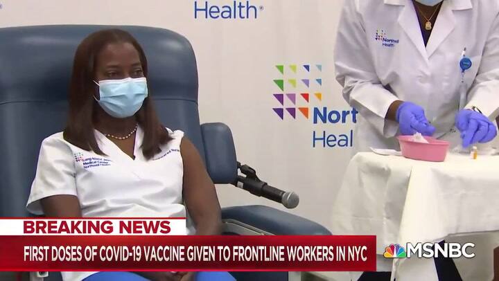 Coronavirus: una enfermera de Nueva York, la primera vacunada en EE.UU. - Fuente: MSNBC