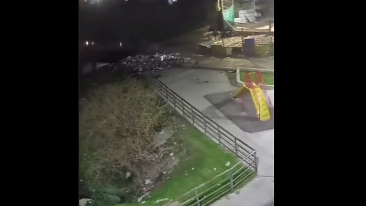 Así se caía al Riachuelo un auto con dos ocupantes