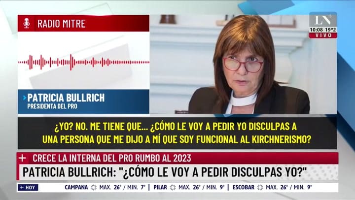 No es temperamental, es violenta', la contundente frase de Luis Novaresio tras los dichos de Patricia Bullrich