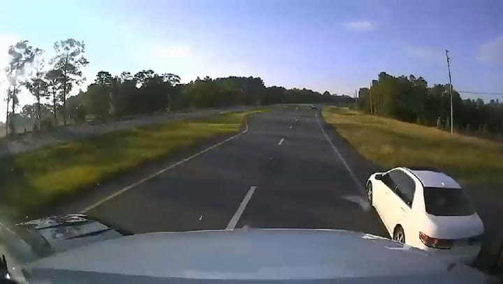 Un conductor quiso evadir a una tortuga, pero causó una aparatosa colisión