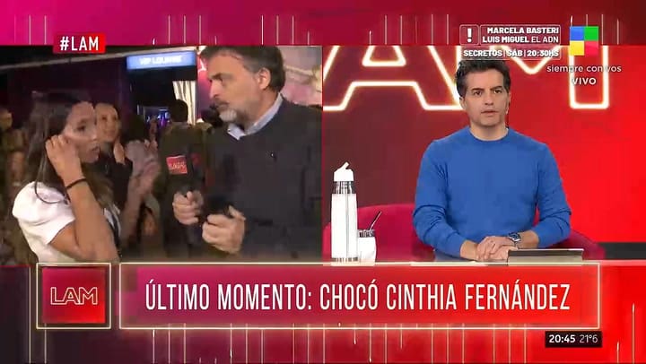 Cinthia Fernandez chocó y se quedo sin trabajo el mismo dia