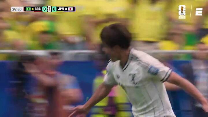 El gol de Sano para Japón, ante Brasil