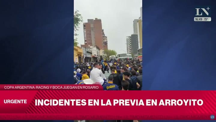 Incidentes en el ingreso de los hinchas de Boca al estadio Gigante de Arroyito