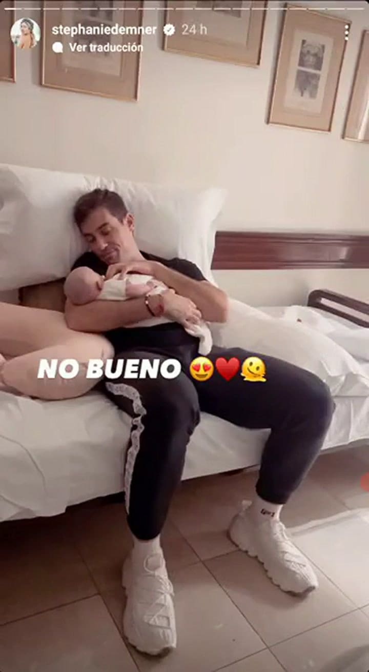 Stephanie Demner y Guido Pella mostraron por primera vez la carita de su hija Arianna