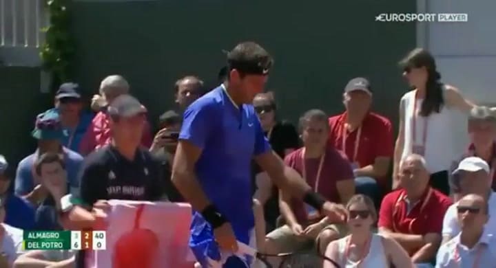 En el segundo set, los problemas físicos los sufrió Del Potro