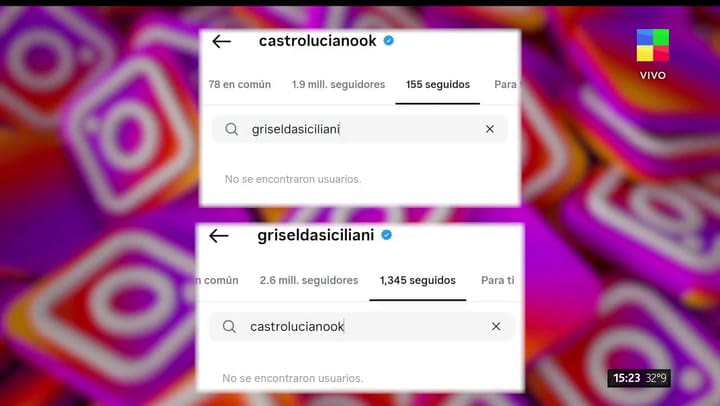 Griselda Siciliani y Luciano Castro se dejaron de seguir en redes sociales