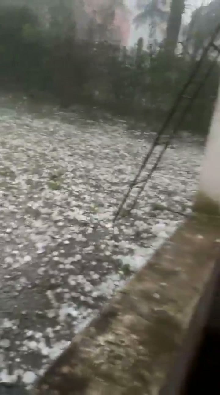 Granizo y temporal por la ciclogénesis: las imágenes de las fuertes tormentas en el centro del país