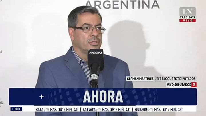 Germán MartÍnez: 'No estoy de acuerdo con la resolución firmada por Massa'