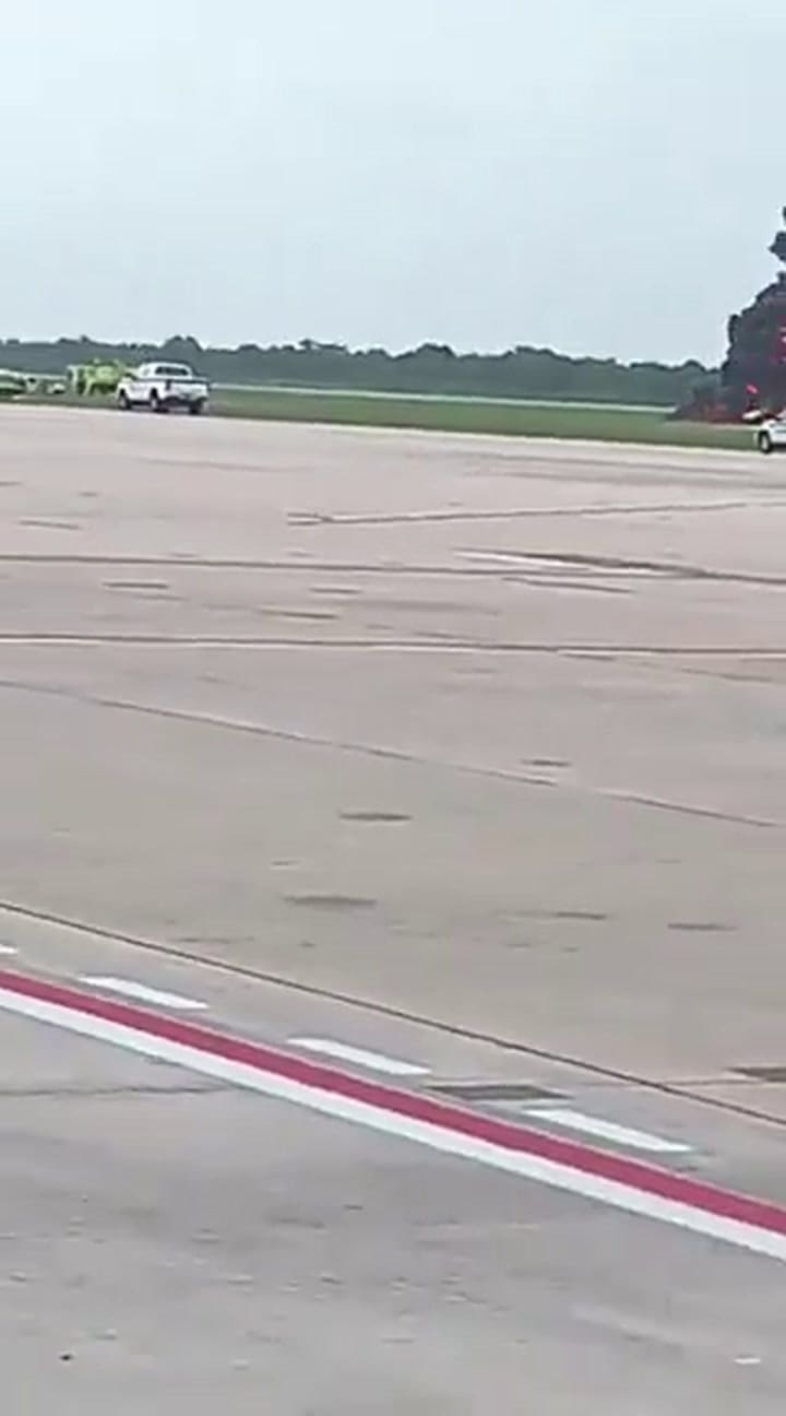 El momento posterior al accidente del avión privado en República Dominicana