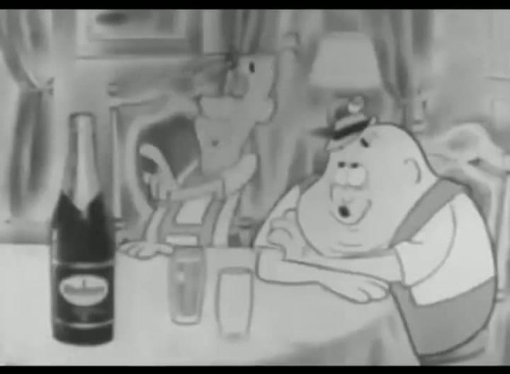 Publicidad de Bieckert con los personajes Fritz y Franz e la década del 60