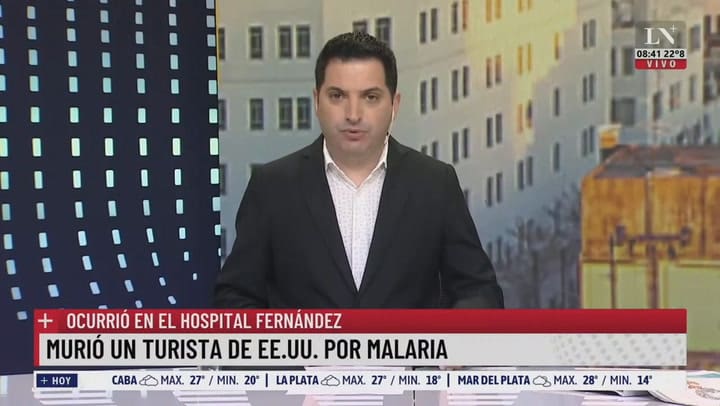 Murió un turista de EE.UU en el Hospital Fernández por Malaria; el análisis de Hugo Pizzi