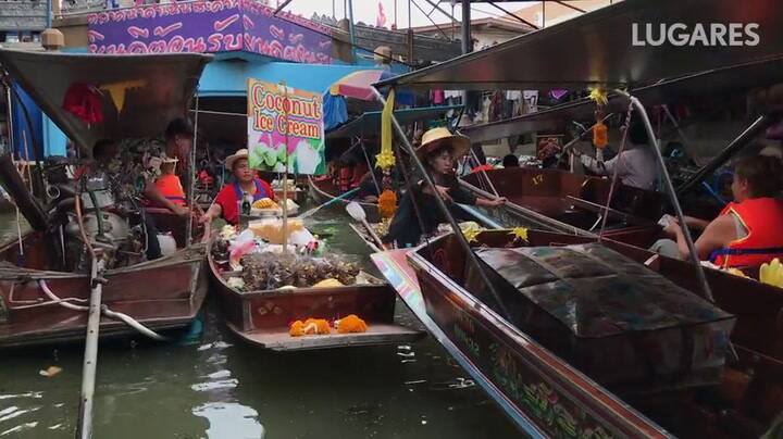 Mercado flotante de Bangkok. Crédito: Sebastián Pani.