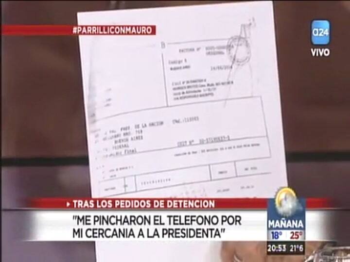 Parrilli: 'Me pincharon el teléfono por mi cercanía con Cristina'