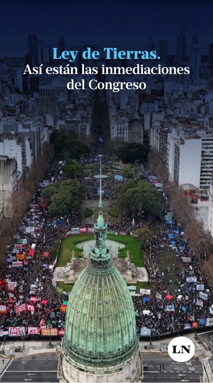 Así se encuentran las inmediaciones del Congreso mientras los senadores debaten la Ley de Tierras
