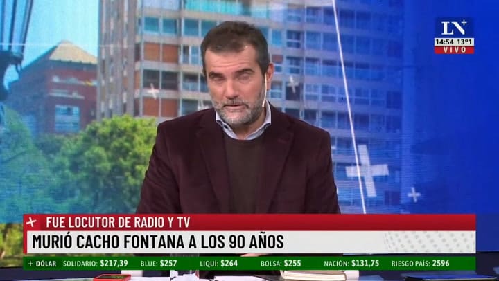 Dolor por la muerte de Cacho Fontana. El locutor de radio y de TV tenía 90 años