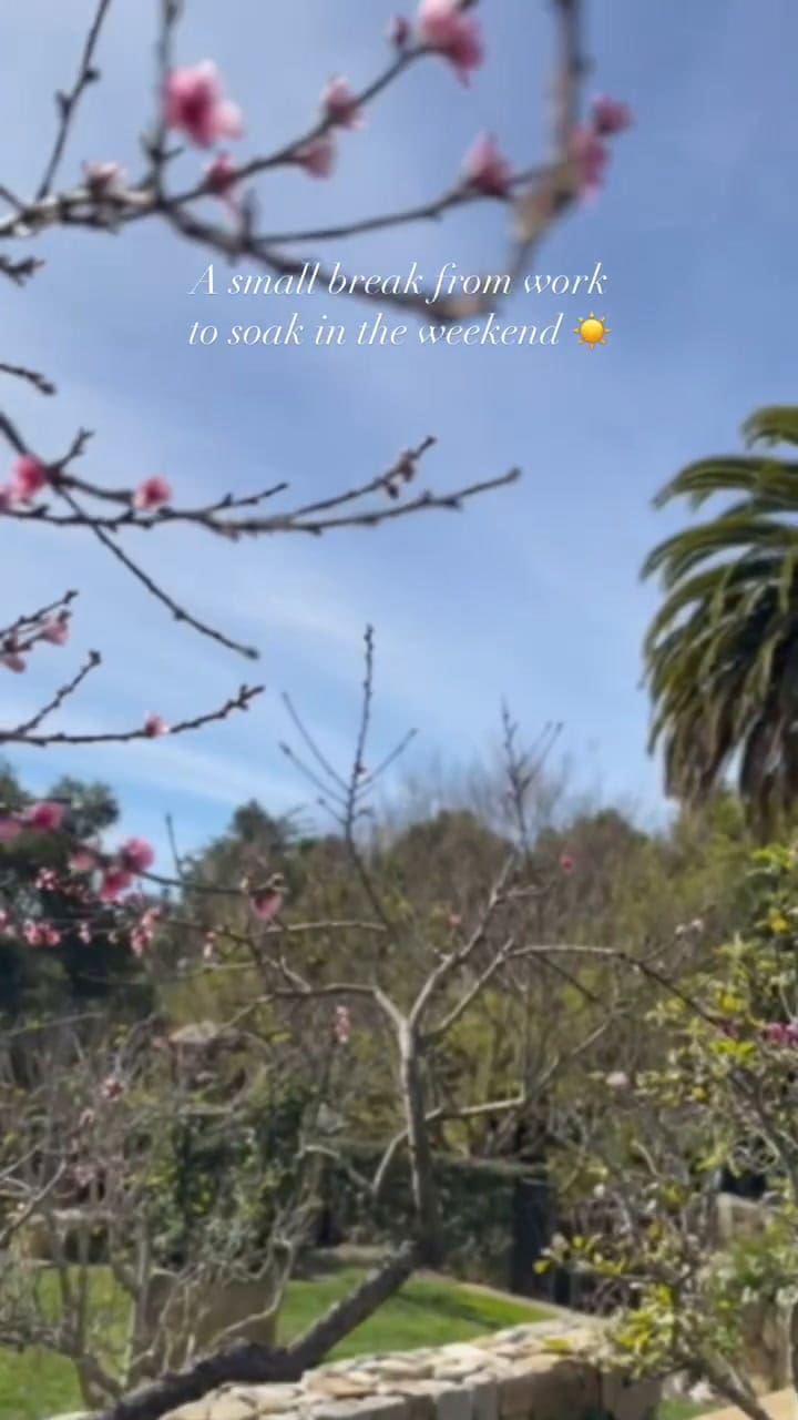 Meghan destacó los brotes primaverales de sus árboles