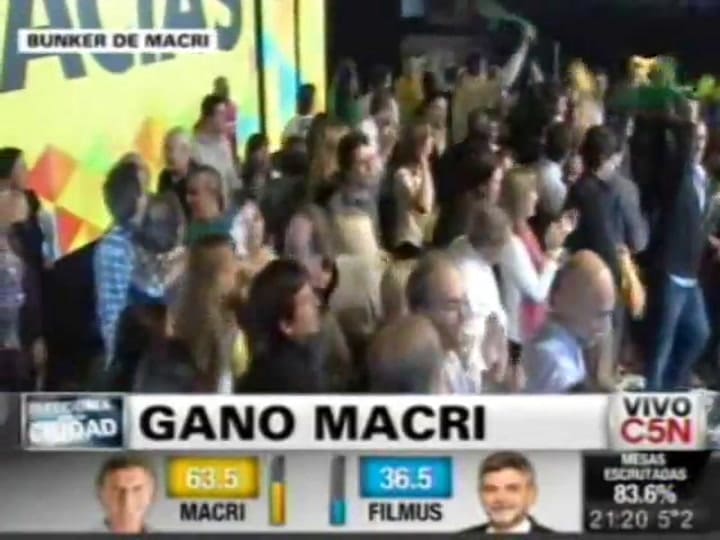 Macri celebró su triunfo al ritmo de Fito Páez (C5N)