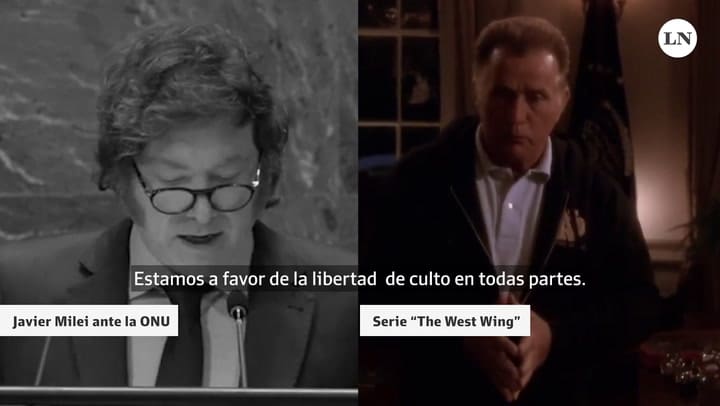 Javier Milei “plagió” en la ONU al personaje de la serie The West Wing