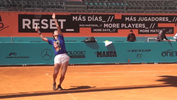 El entrenamiento de Emma Raducanu en el Mutua Madrid Open
