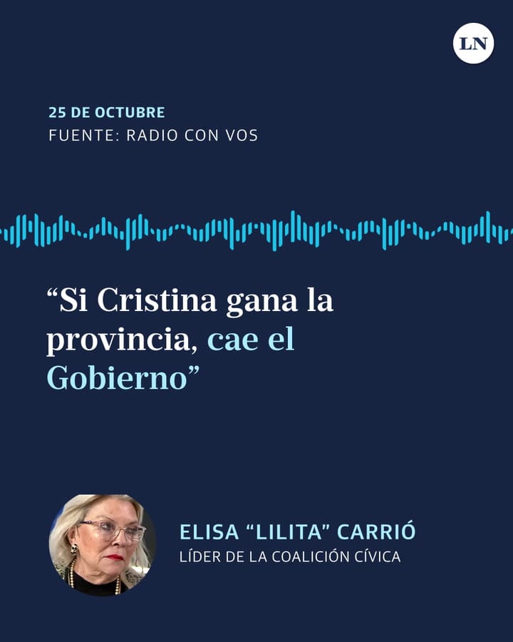 Elisa Carrió: “Si Cristina gana en la provincia de Buenos Aires, cae el Gobierno”